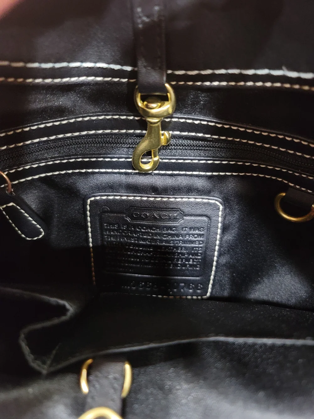 Coach Black Signature Canvas Shoulder Bag with Gold-Tone Accent